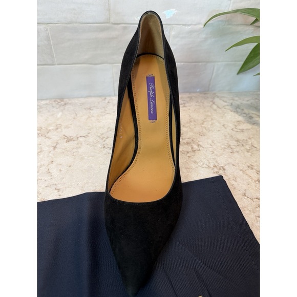Ralph Lauren Purple Label, Women's Celia Black Suede, Pumps, Size EU 39 - Picture 6 of 6